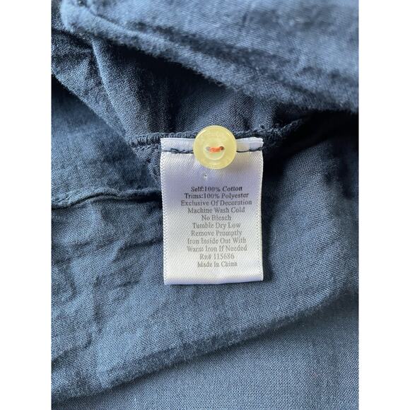 Johnny Was 3J Workshop Blue Red Embroidered Tunic Top Cotton Long Sleeve Small - Picture 4 of 4